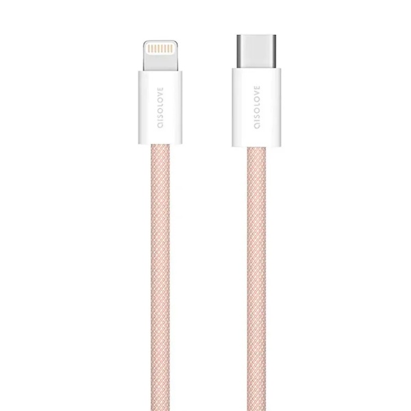 Кабель Solove USB-C — Lightning, 1м, 20W, розовый